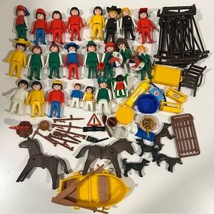 Vintage Playmobil  People Horses Dogs Accessories
